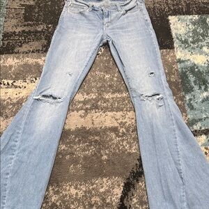 Hollister Light Blue Distressed Flare Jeans